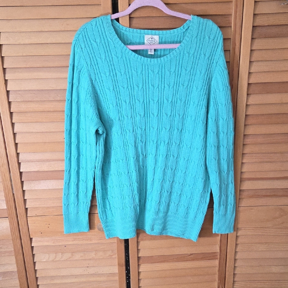 St. John's Bay Turquoise Cable Knit Sweater